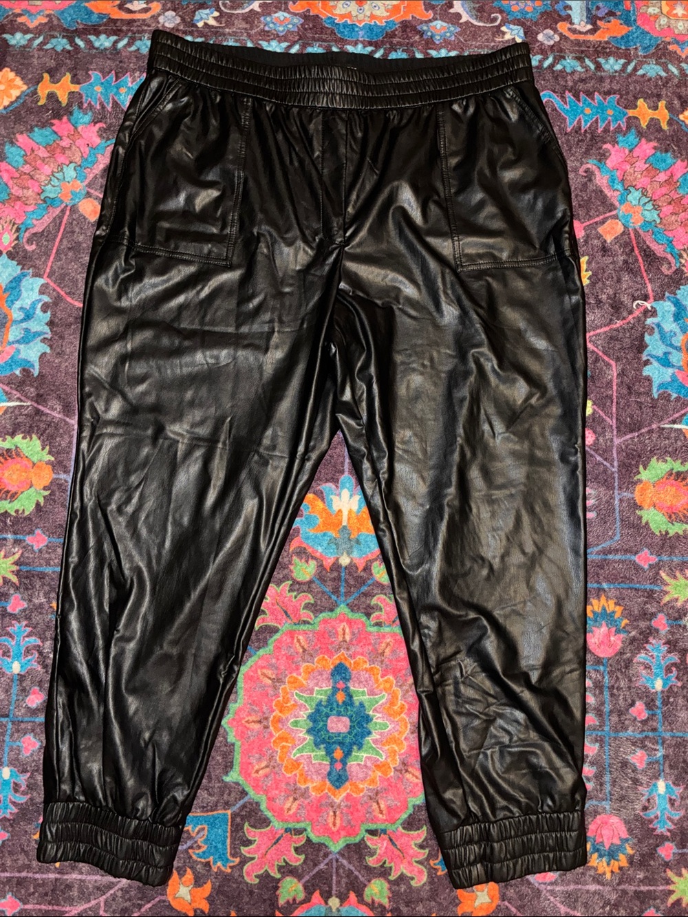 Express Faux Leather Jogger Pants - Black